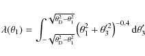 \begin{displaymath}\lambda(\theta_{1}) = \int_{-\sqrt{\theta_{\rm D}^2-\theta_{1...
...left(\theta_1^2+\theta_{3}'^2\right)^{-0.4} \rm {d}\theta_{3}'
\end{displaymath}