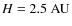 $H=2.5~\rm{AU}$
