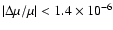 $\left\vert\Delta\mu/\mu\right\vert < 1.4\times10^{-6}$