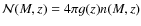 $\mathcal{N}(M,z) = 4\pi g(z) n(M,z)$