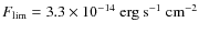 $F_{\rm lim} = 3.3 \times 10^{-14}~{\rm erg~s}^{-1}~{\rm cm}^{-2}$