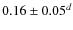 $0.16\pm0.05^d$