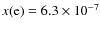 $x({\rm e}) = 6.3 \times 10^{-7}$