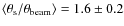 $\langle \theta_{\rm s}/\theta_{\rm beam} \rangle=1.6\pm0.2$