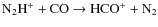 ${\rm N_2H^+} + {\rm CO}\rightarrow {\rm HCO^+} + {\rm N_2}$