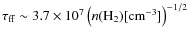 $\tau_{\rm ff}\sim3.7\times10^7\left(n({\rm H_2}) [{\rm cm^{-3}}]\right)^{-1/2}$