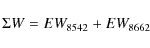 \begin{displaymath}%
\Sigma W = EW_{8542} + EW_{8662}
\end{displaymath}