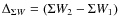 $\Delta_{\Sigma W}=(\Sigma W_2-\Sigma W_1)$
