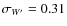 $\sigma_{W^\prime} = 0.31$