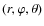 $(r, \varphi,
\theta)$