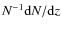 $N^{-1}{\rm d}N/{\rm d}z$