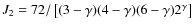 $J_2=72/\left[(3-\gamma)(4-\gamma)(6-\gamma)2^\gamma\right]$