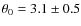 $\theta_0=3.1\pm0.5$