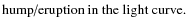 $\textstyle \parbox{70mm}{hump/eruption in the light curve.}$