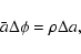 \begin{displaymath}\bar{a}\Delta \phi = \rho \Delta a,
\end{displaymath}