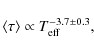 \begin{displaymath}\left< \tau \right> \propto T_{\rm eff}^{-3.7 \pm 0.3},
\end{displaymath}