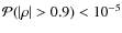 ${\mathcal P}(\vert\rho\vert > 0.9) < 10^{-5}$