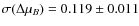 $\sigma(\Delta\mu_B) = 0.119 \pm 0.011$