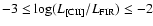 $-3 \le \log (L_{\rm [CII]}/L_{\rm FIR}) \le -2$
