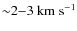 ${\sim} 2 {-} 3 ~{\rm km\; s}^{-1}$