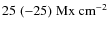 $25\; (-25) \;\textrm{Mx cm}^{-2}$