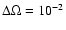 $\Delta\Omega=10^{-2}$
