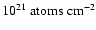 $10^{21}~{\rm atoms}~{\rm cm}^{-2}$