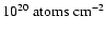 $10^{20}~\rm atoms~cm^{-2}$