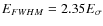 $E_{FWHM}=2.35E_{\sigma}$