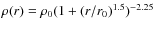 $\rho(r)=\rho_0 (1+(r/r_0)^{1.5})^{-2.25}$