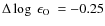 $\Delta\log~\epsilon_{\rm O}\ = -0.25$