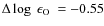 $\Delta\log~\epsilon_{\rm O}\ =
-0.55$