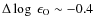 $\Delta\log~\epsilon_{\rm O}\sim -0.4$
