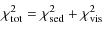 $\displaystyle \chi^2_{\rm tot} = \chi^2_{\rm sed} + \chi^2_{\rm vis}$
