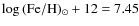 $\log {\rm (Fe/H)_{\odot}} + 12 = 7.45$