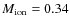 $M_{\rm ion}=0.34$