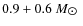 $0.9+0.6~ M_{\hbox{$\odot$ }}$