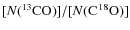 $[N{\rm (\element[][13]{CO})}] / [N{\rm (\element{C}\element[][18]{O})}]$