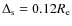 $\Delta _{\rm s} = 0.12 R_{\rm e}$