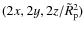$(2x,2y,2z/\tilde{R}_{\rm p}^2)$