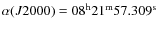 $\alpha (J2000)=08^{\rm h} 21^{\rm m} 57.309^{\rm s}$