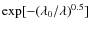 $\exp[-(\lambda_0/\lambda)^{0.5}]$