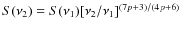 $S(\nu_2)=S(\nu_1)[\nu_2/\nu_1]^{(7p+3)/(4p+6)}$