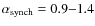 $\alpha_{\rm synch}=0.9{-}1.4$