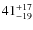 $41^{\rm +17}_{-19}$