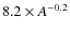 $8.2\times A^{-0.2}$