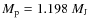 $M_{\rm p} = 1.198~M_{\rm J}$