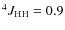 $^{4}J_{\rm HH} = 0.9$