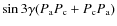 $\sin 3 \gamma (P_{\rm a} P_{\rm c} + P_{\rm c} P_{\rm a})$