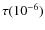 $\tau (10^{-6})$